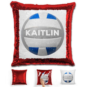 Volleyball Personalized Magic Sequin Pillow Pillow GLAM Red 