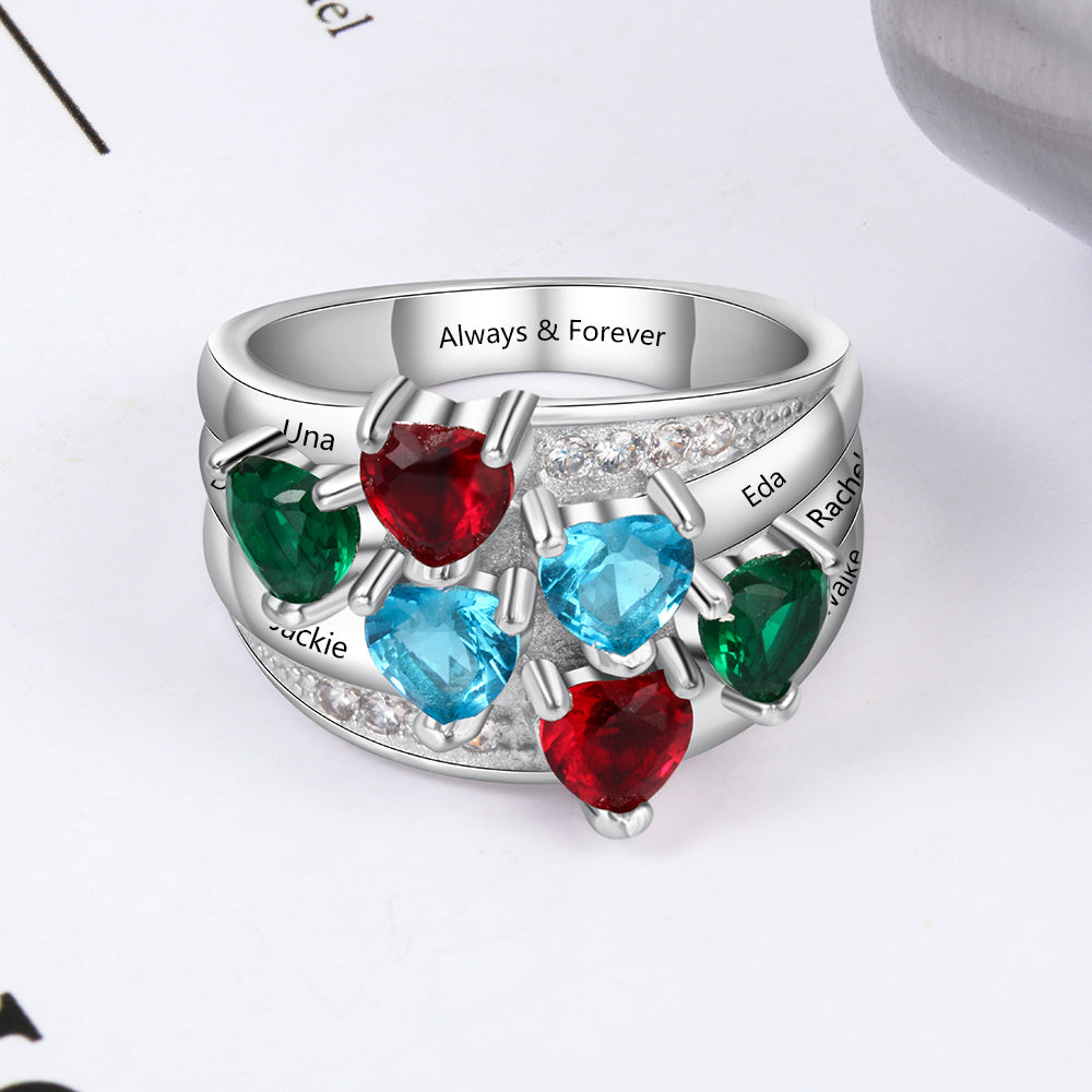 Amazon.com: Sterling Silver Personalized Mothers Rings Gifts for Mother's  Day with 3 Simulated Birthstones Custom Family Name Ring Jewelry for Women  Mom Grandmother: Clothing, Shoes & Jewelry