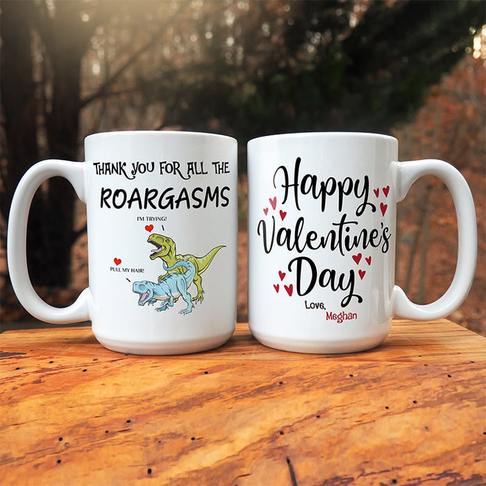 Roargasms Valentines Day Personalized Coffee Mug