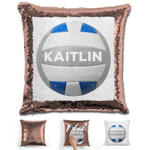 Volleyball Personalized Magic Sequin Pillow Pillow GLAM Rose Gold 