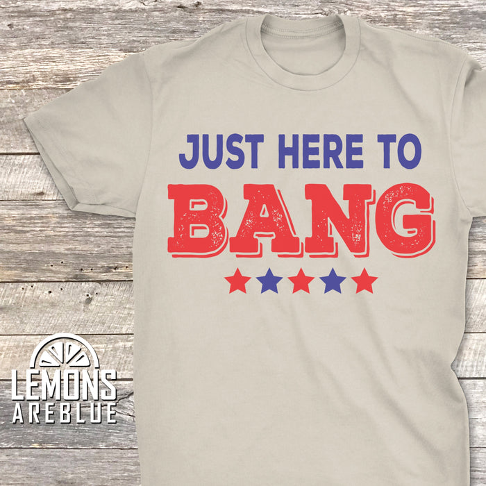 Just Here To Bang Premium Tees