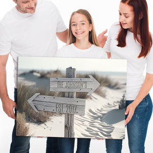 Personalized Sandy Beach Canvas Gift for Mom, Dads, Couples
