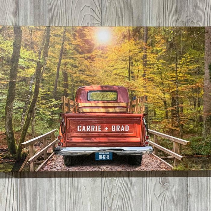 Custom Vintage Truck Wall Art Personalized Canvas Print with Names