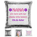 Grandma Personalized Magic Sequin Pillow Pillow GLAM Silver 