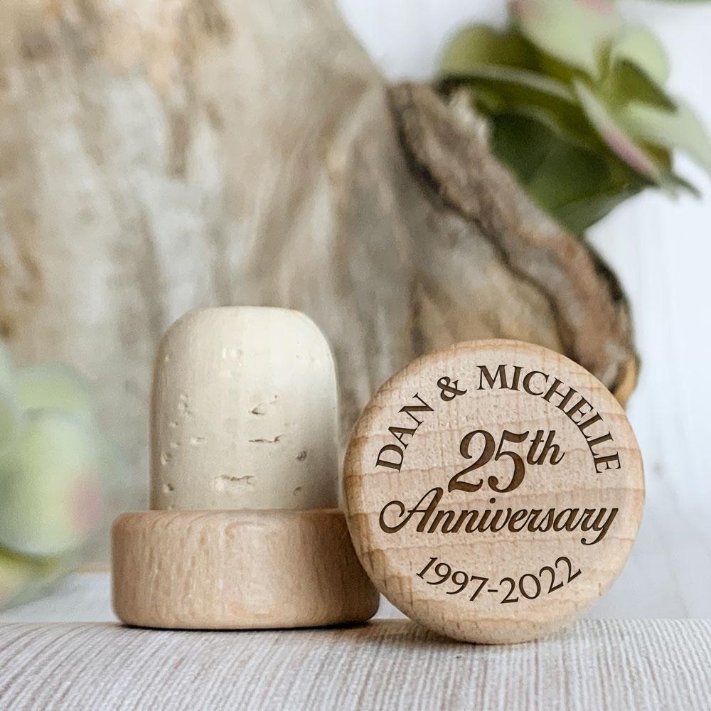 Personalized Wine Stopper 25th Wedding Anniversary