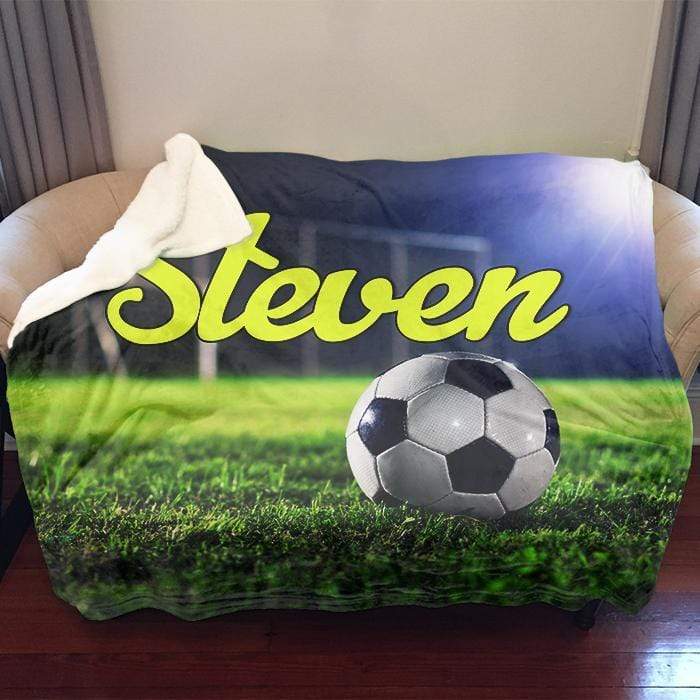 Soccer Personalized Sherpa Blanket Blankets Lemons Are Blue 50"x60" Sherpa 