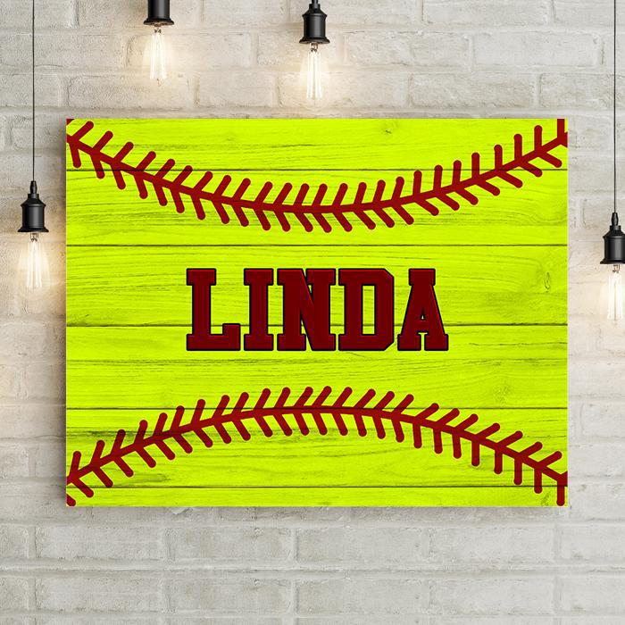 Softball Personalized Premium Canvas