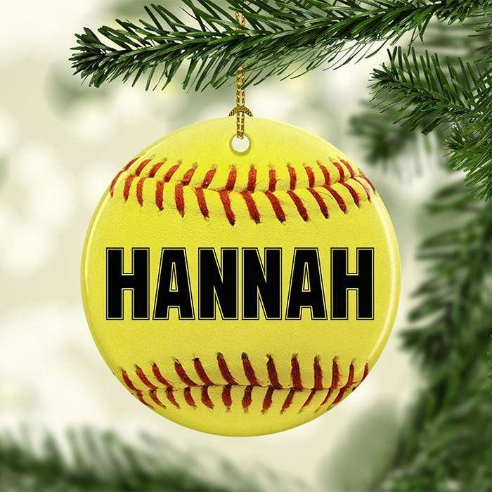 Softball Personalized Ceramic Ornaments