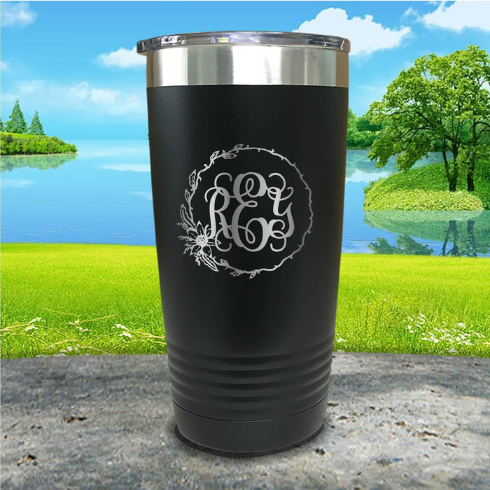 Sunflower Monogram Personalized Engraved Tumbler