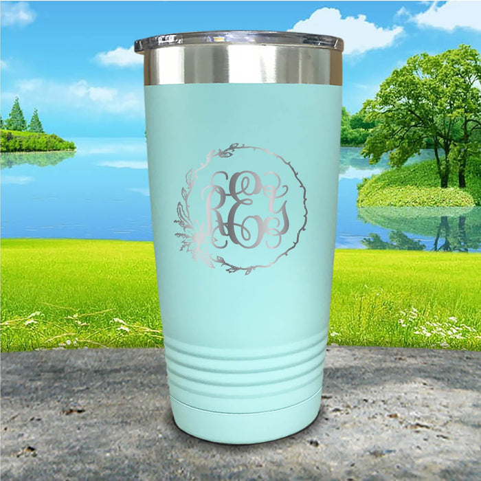 Sunflower Monogram Personalized Engraved Tumbler