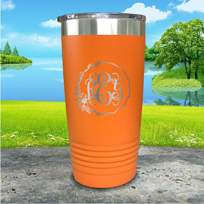 Sunflower Monogram Personalized Engraved Tumbler