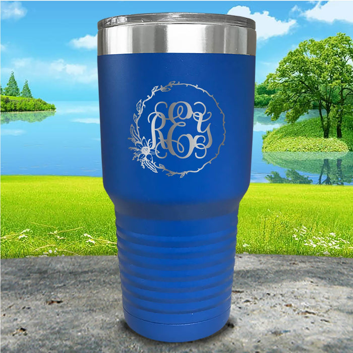 Sunflower Monogram Personalized Engraved Tumbler