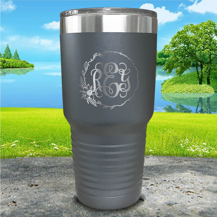 Sunflower Monogram Personalized Engraved Tumbler