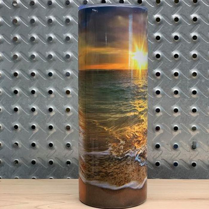 Sunset Beach Personalized Full Wrap Tumbler