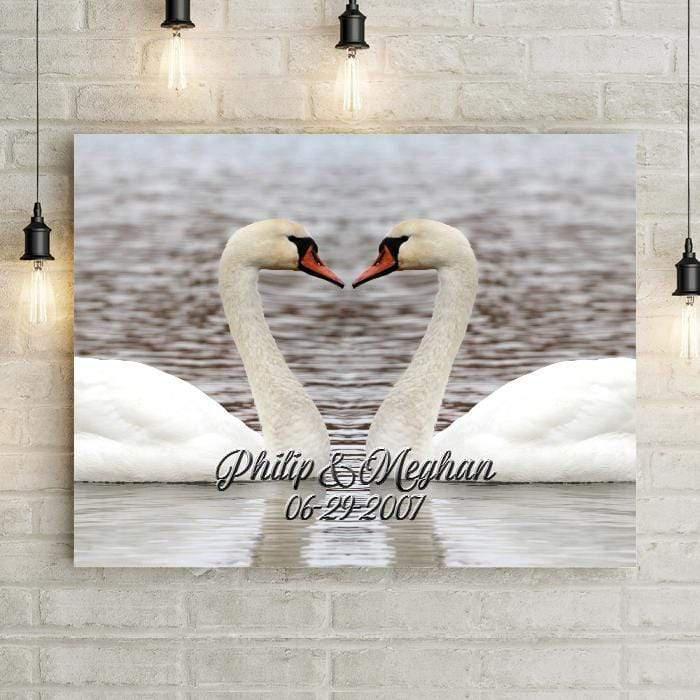 Swan Love Personalized Premium Canvas-LemonsAreBlue