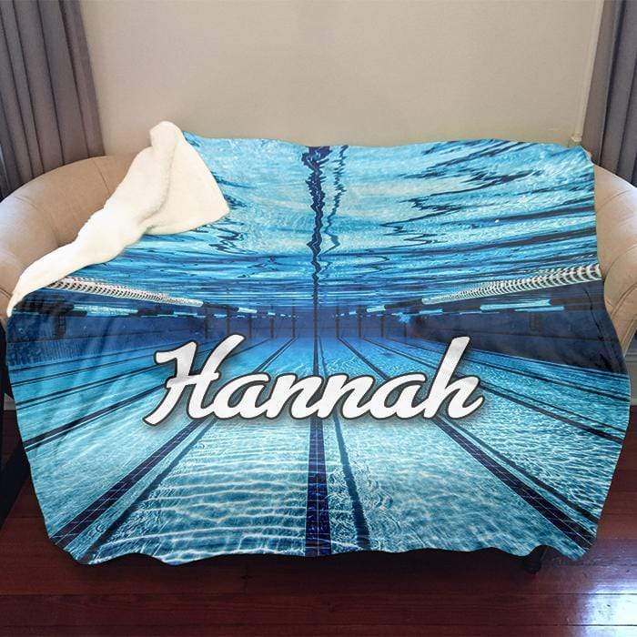 Personalized Competitive Swimming Sherpa Blanket Blankets Lemons Are Blue 50"x60" 