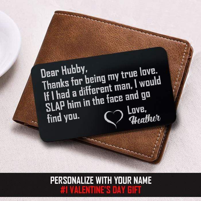 Custom Husband Love Premium Wallet Card ZLAZER 