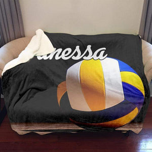 Volleyball Personalized Sherpa Blanket Blankets Lemons Are Blue 50"x60" Sherpa 