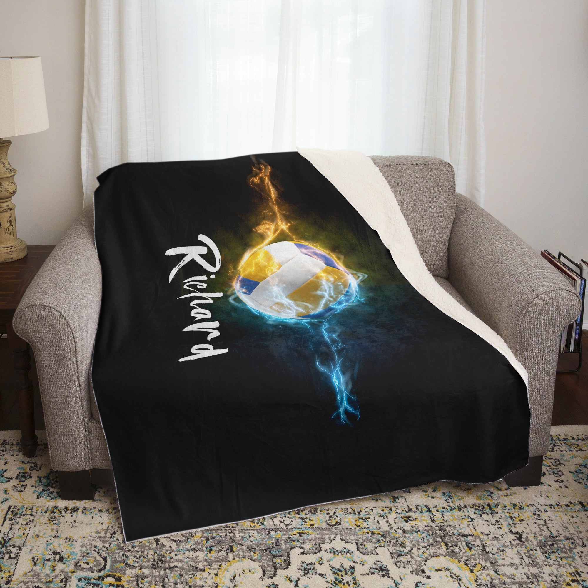 Volleyball Electric Shockwave Personalized Blankets
