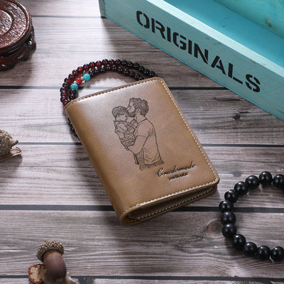 Custom Engraved, Personalized Name and Message Bifold Leather Wallet -  LemonsAreBlue