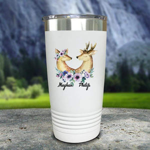 Buck and Doe Personalized Color Printed Tumblers Tumbler Nocturnal Coatings 20oz Tumbler White 
